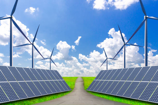 istock New energy, solar and wind power. 907461070