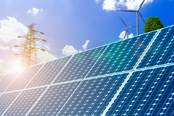 istock New energy, solar and wind turbines. 907469674
