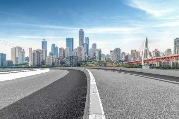 istock Urban road square building landscape skyline 907490832