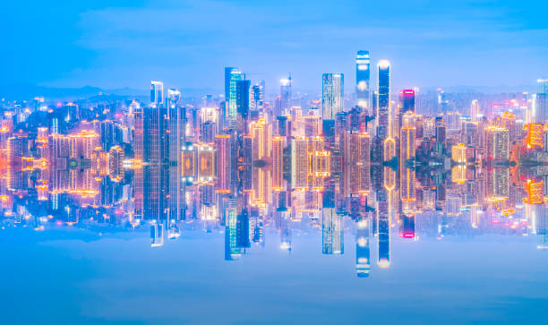 istock Urban road square building landscape skyline 907490946