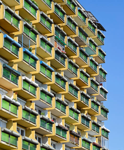istock Balconies of a high apartment building 907503318