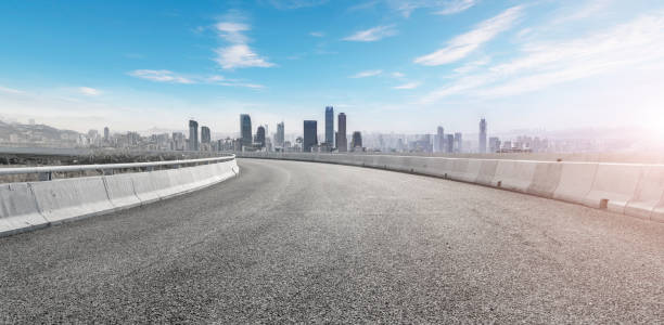 istock Urban road square building landscape skyline 907510092