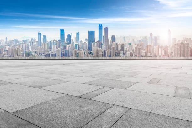 istock Urban road square building landscape skyline 907515674