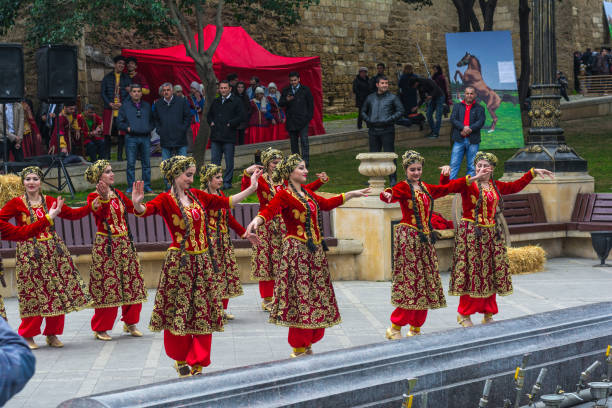 Novruz Celebration in Baku city stock photo