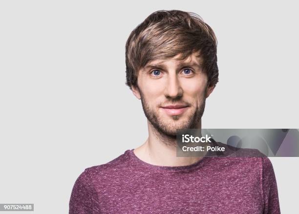 Handsome Man Studio Portrait Stock Photo - Download Image Now - Males, Men, Human Face