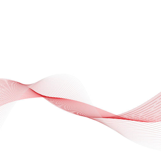 흰색 바탕에 빨간색 추상 부드러운 플럭스 파도입니다. 파도 함께 유동성 패턴입니다. 벡터 일러스트 레이 션 - fluidity stock illustrations