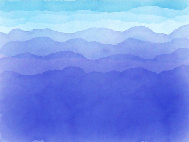 istock Blue aqua and white watercolor waves 907527612