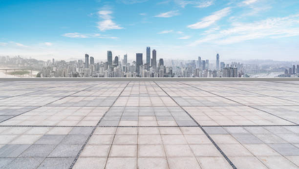 istock Urban road square building landscape skyline 907546048