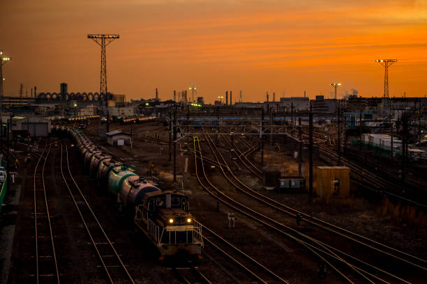 istock At the base of a freight train, at the sunset. 907546176