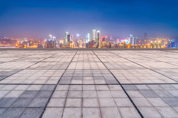 istock Urban road square building landscape skyline 907552768
