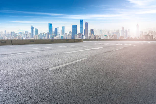 istock Urban road square building landscape skyline 907559990