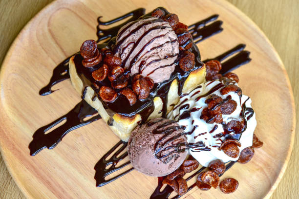 istock Honey Santos with ice-cream and whipped cream 907563634