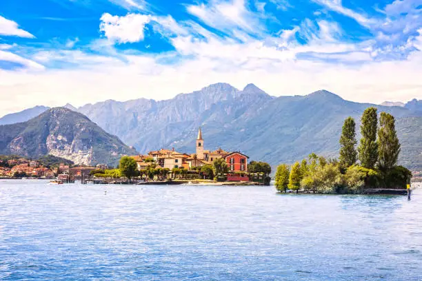 Photo of Isola dei Pescatori, fisherman island in Maggiore lake, Borromean Islands, Stresa Piedmont Italy