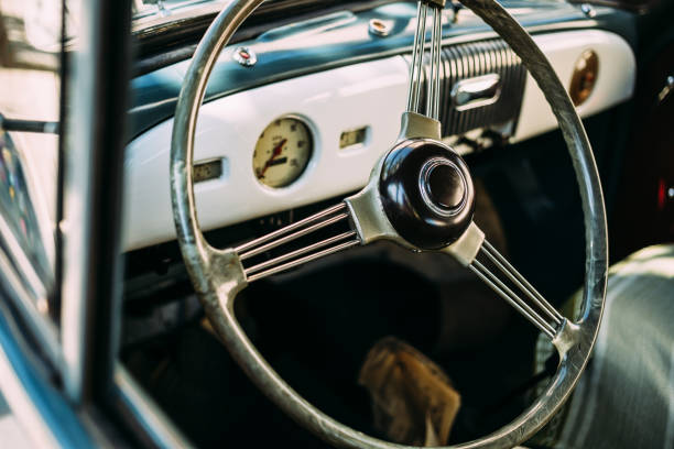 istock Interior shot of vintage car 907568118