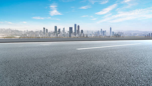 istock Urban road square building landscape skyline 907574534