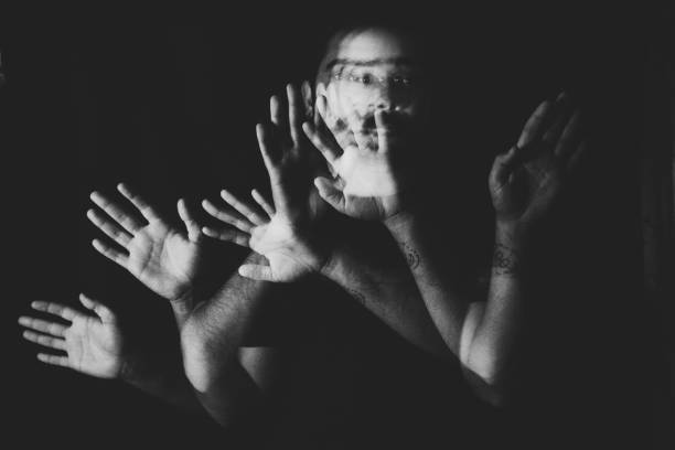 istock Movement of hand. Portrait shocked man 907578136