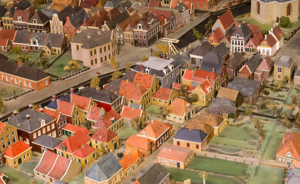 istock Old maquette of a village 907590512