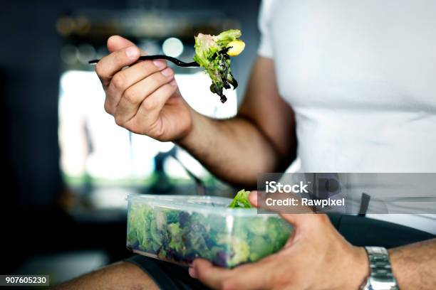 People Eating Healthy Food Stock Photo - Download Image Now - Eating, Athlete, Broccoli