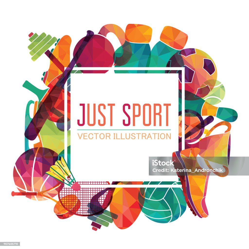 Color sport background. Football, basketball, hockey, box, golf, tennis. Vector illustration Sport stock vector