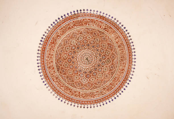 peinture murale de mandala indien plafond - india new delhi indian culture pattern photos et images de collection