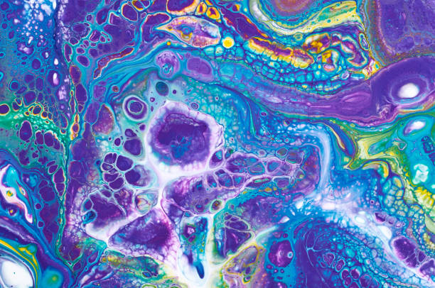 istock Fluid Art. Abstract colorful background, wallpaper, texture. Mixing  paints. Modern art. Marble texture 907618072