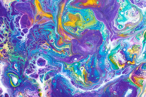 istock Fluid Art. Abstract colorful background, wallpaper, texture. Mixing  paints. Modern art. Marble texture 907620770