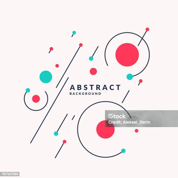 Abstrait Géométrique Rétro Laffiche Avec Les Chiffres Plats Vecteurs libres de droits et plus d'images vectorielles de Cercle