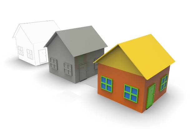 istock Computer design and printing of buildings in 3D. 907628098