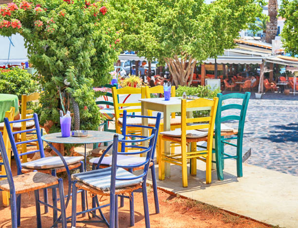 Typical greek taverna. Greece - Chalkidiki. 