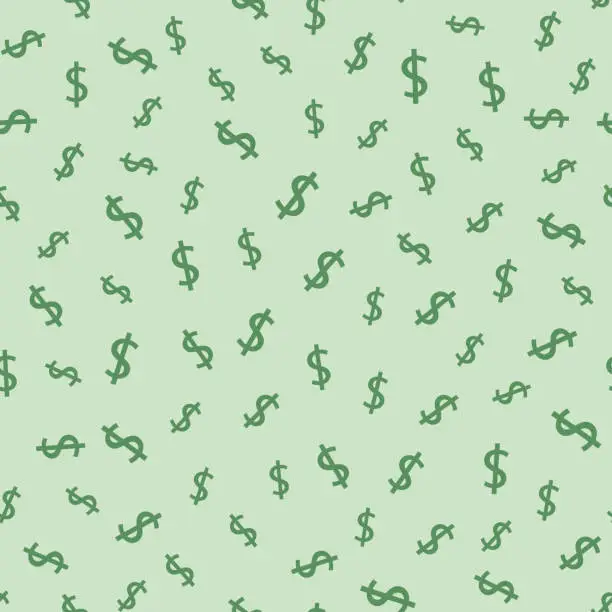 Vector illustration of Dollar seamless pattern background. Vector illustration