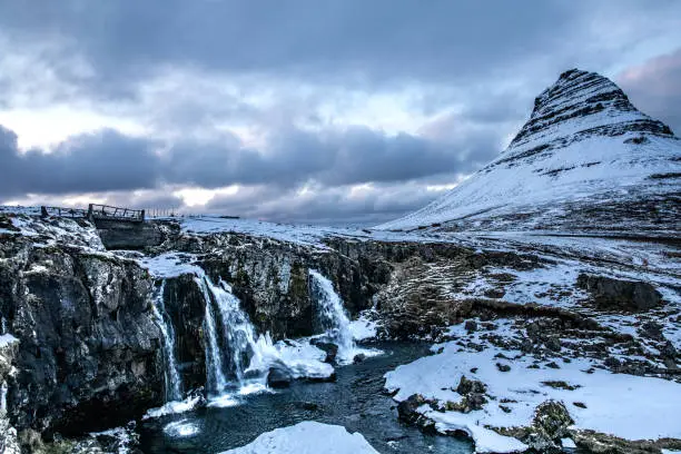 Mountain and waterfalls - Mount Kirkjufell Iceland