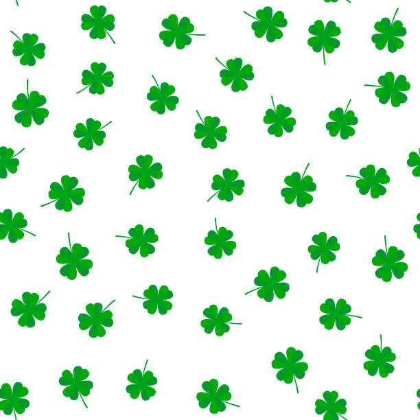 ilustrações de stock, clip art, desenhos animados e ícones de clover leaf seamless vector pattern - textile backgrounds irish culture decoration