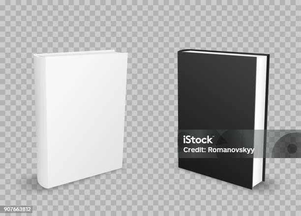 Black And White Standing Books Stock Illustration - Download Image Now - Book, Book Cover, Template