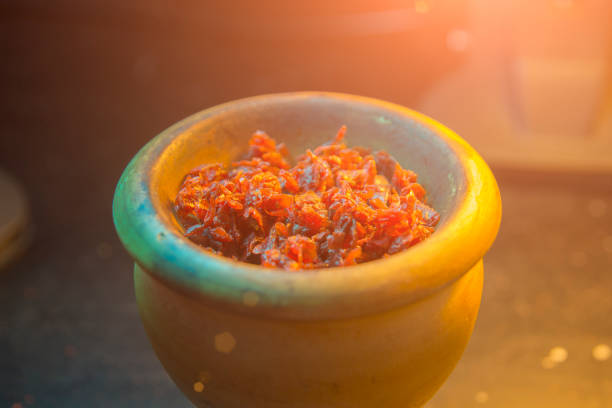 istock process of cooking shisha, hookah bowl 907666396