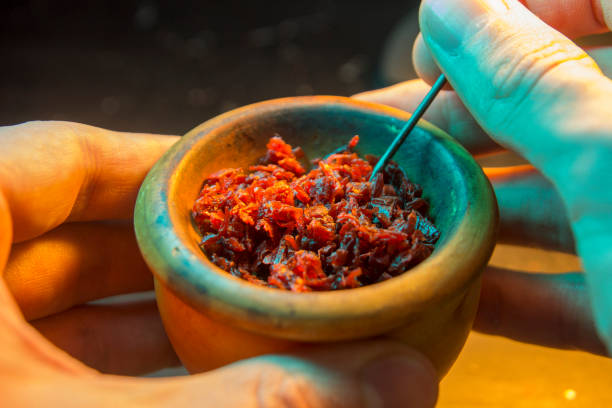 istock process of cooking shisha, hookah bowl 907666406