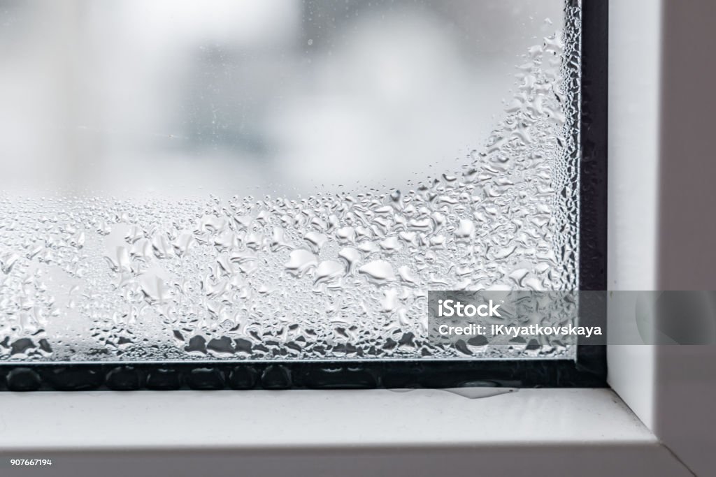 condensation on plastic window Condensation Stock Photo