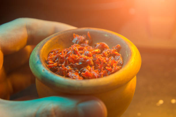 istock process of cooking shisha, hookah bowl 907667236