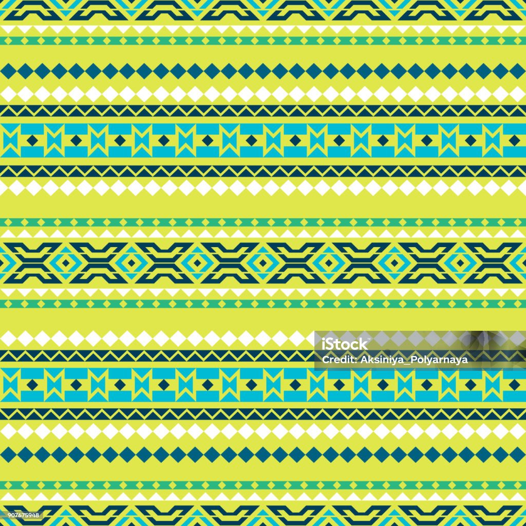 Seamless pattern based on American Indians. Geometric ornament. Background in ethnic style. The texture of fabric, paper, wrapping. Rhombuses, triangles. Weather stock vector