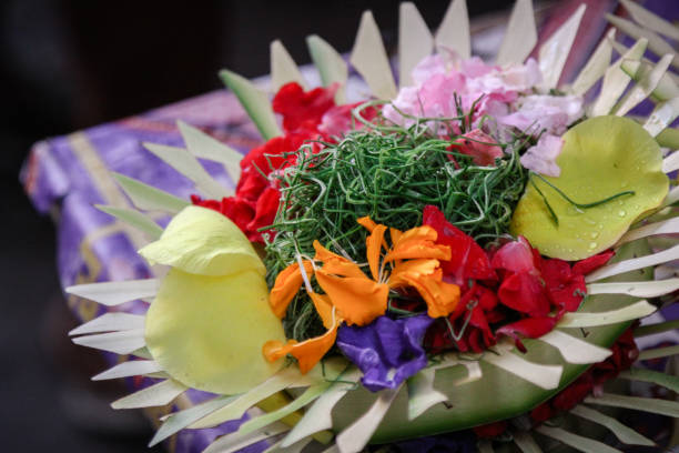 istock Bali Relgious offerings at flower market 907677554