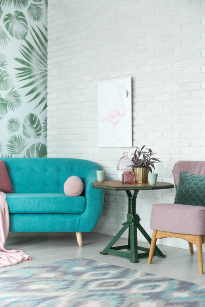 istock Fancy interior of living room 907689816