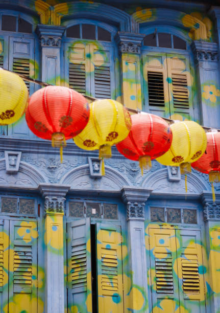 istock Colorful Walls in Chinatown with lamps 907689878