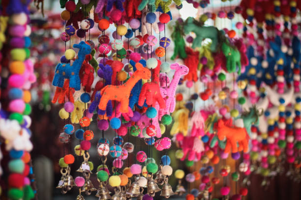 istock Asian Toy figurine mobile at market 907689898