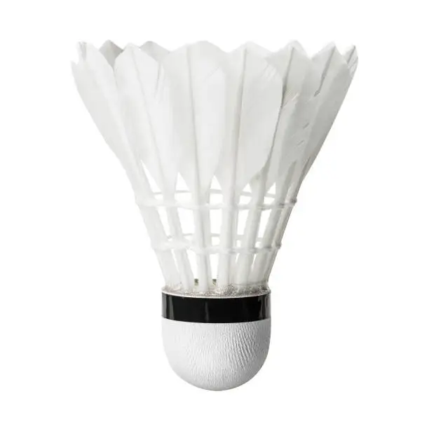 Badminton ball or shuttlecock isolated on white background with clipping path