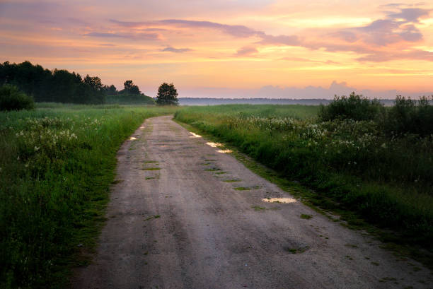 istock classic countryside landscape against dramatic sunset 907698000