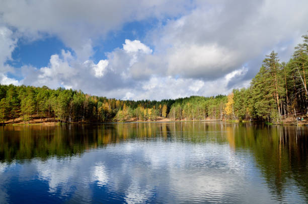istock lake landscape during Fall season 907698038