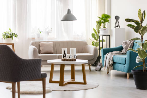 istock Modern living room interior 907713448