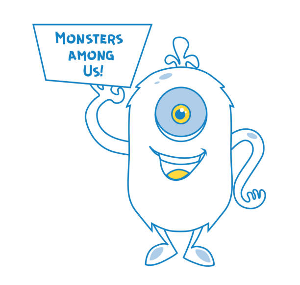 Monster in doodle style Monster in doodle style. Vector illustration drawing of a happy birthday smiley emoticon stock illustrations