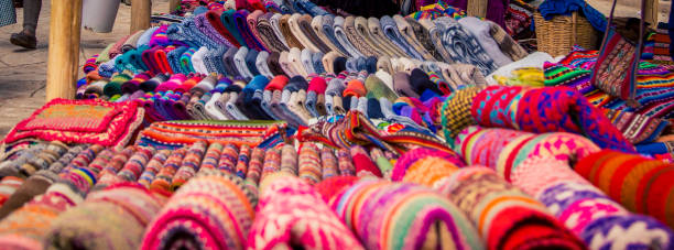 istock traditional woven cloth at a Market 907717576