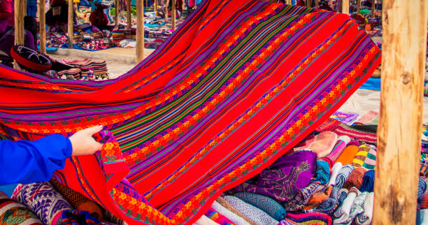 istock traditional woven cloth at a Market 907717630