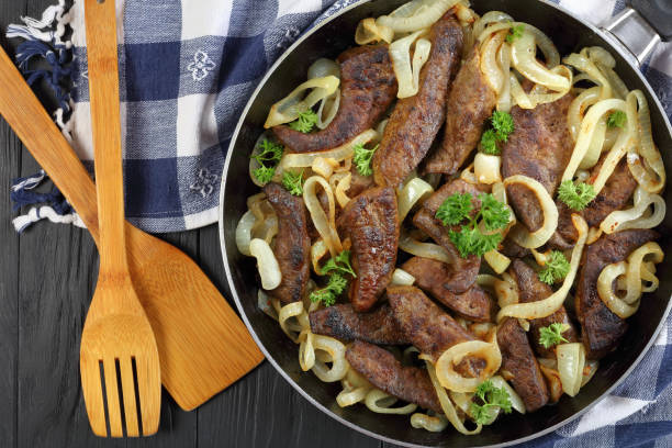 istock fried veal liver in a skillet 907729158